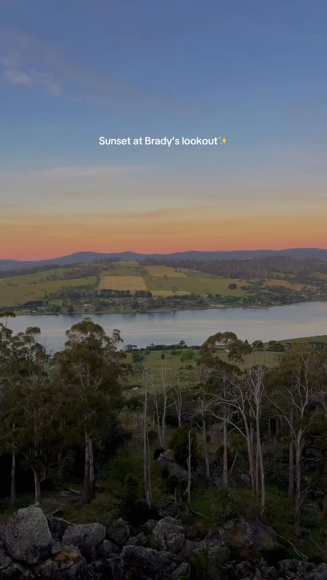 Evening view across kanamaluka / River Tamar from Brady's Lookout