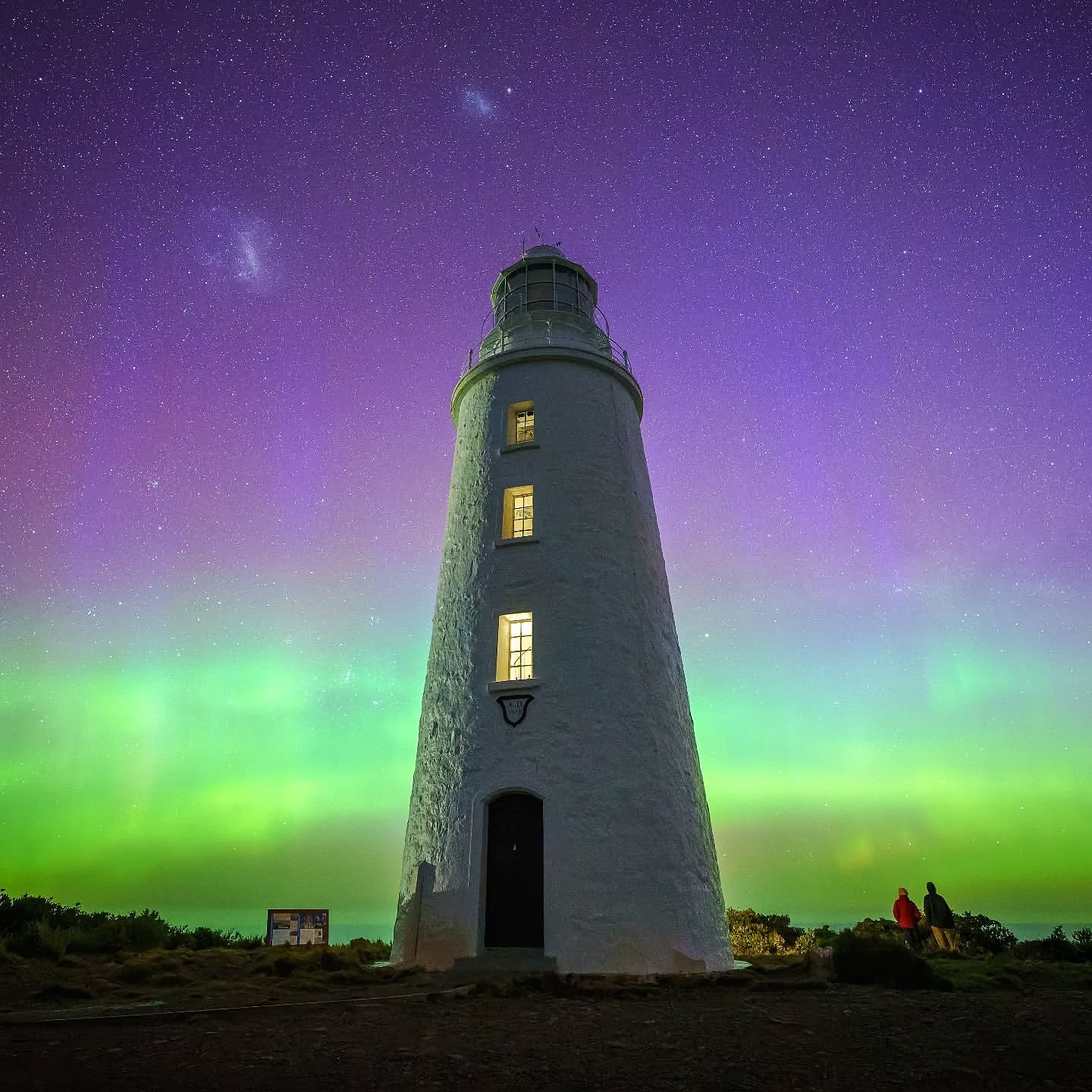 Cape Bruny Lighthouse beneath the southern night sky
