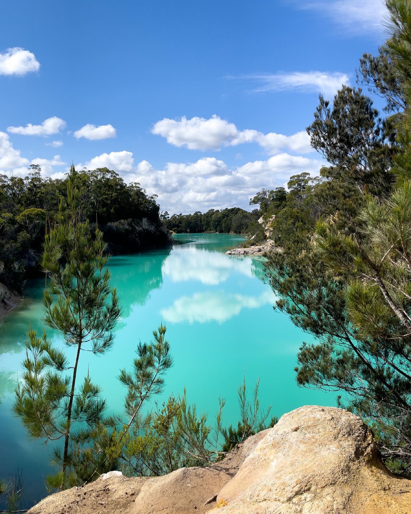 Turquoise water at Little Blue Lake, South Mount Cameron, Tasmania